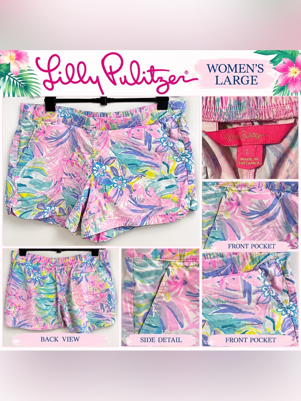 Lilly Pulitzer "Ocean View" Pull-On Shorts in "It Was All A Dream" Print